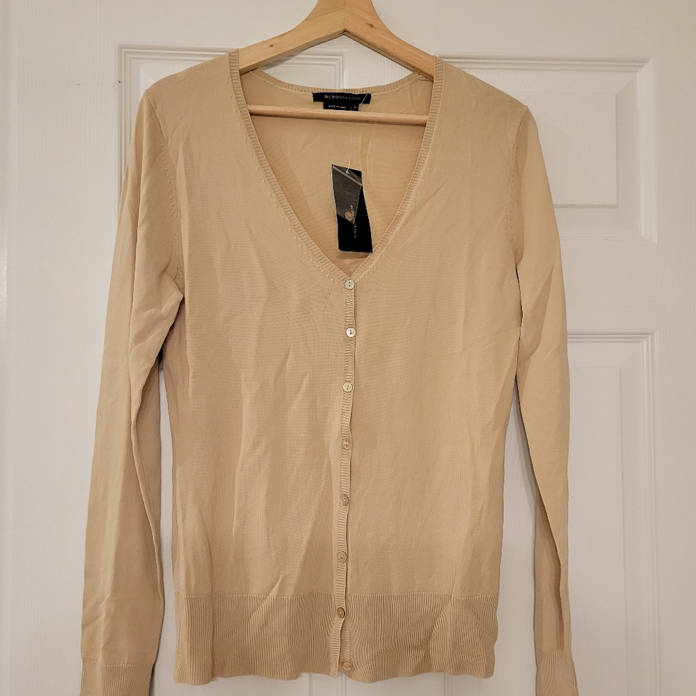 NWT BCBGMaxazria Beige Cardigan, Size M